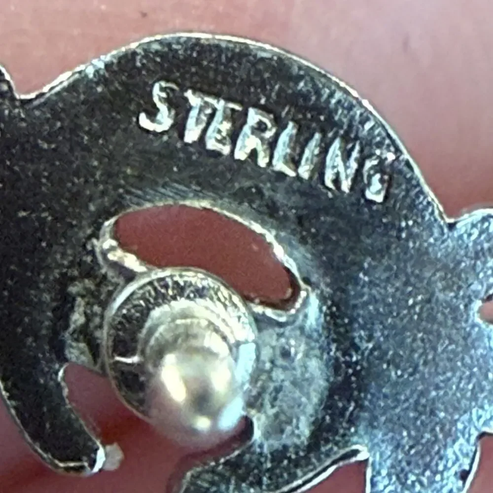 Vintage Sterling Freemason Masonic Shriner Logo Scimitar Crescent Lapel Pin